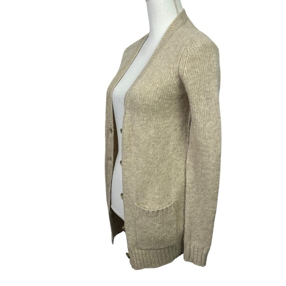 LOFT Ann Taylor Women’s Button Cardigan Sweater Sz XS Beige 38% Wool/10% Alpaca - Picture 3 of 10
